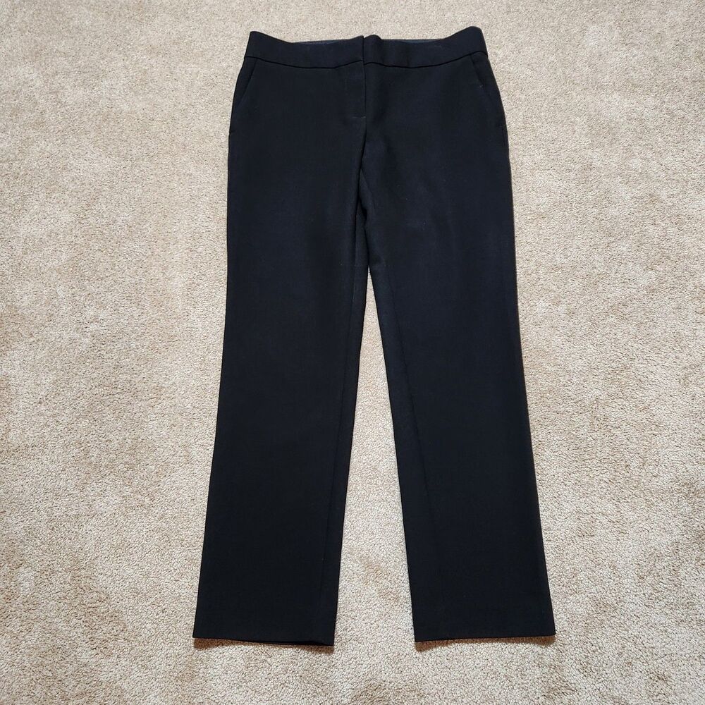 LOFT Marisa Pants Women 4 Black Mid Rise Slim Straight